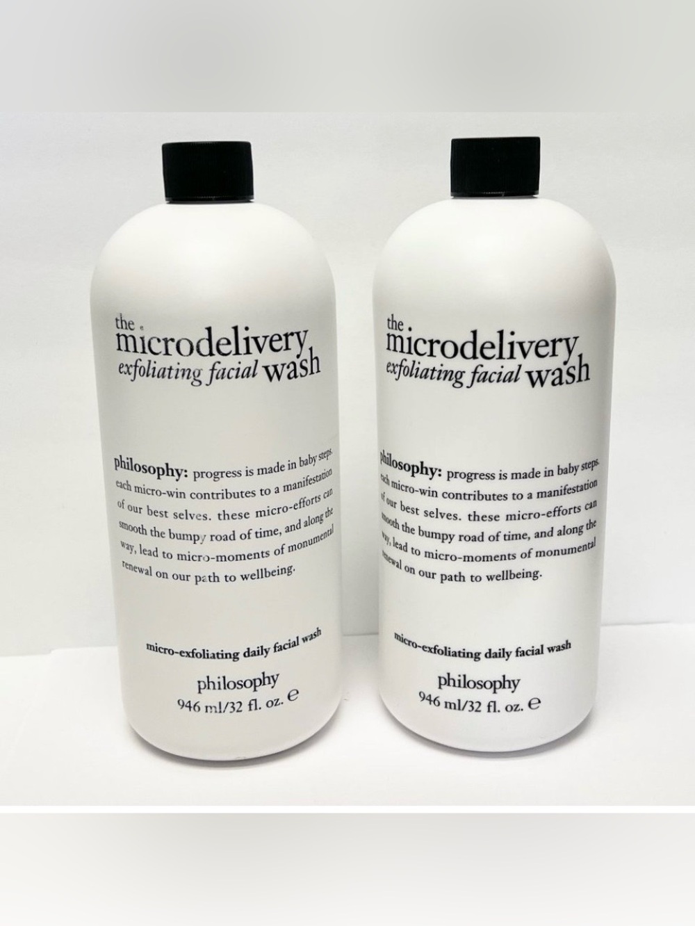 2 Philosophy Microdelivery Exfoliating Daily Facial Wash 32 oz each NEW …